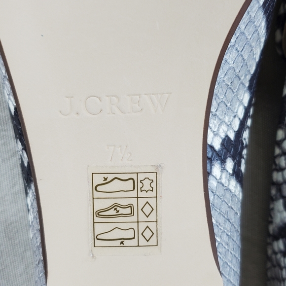 J. CREW Cecile Smoking Snake Embossed Flats 7.5 - Picture 10 of 11
